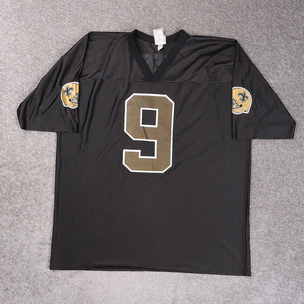 NFL New Orleans Saints Drew Brees #9 2XL Black Short Sleeve Football Jersey